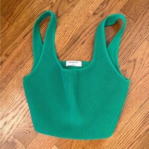 Babaton Green Ribbed Women's Top